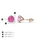 4 - Pema 5mm (1.40 ctw) Lab Created Pink Sapphire Martini Solitaire Stud Earrings 
