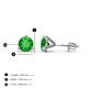 4 - Pema 5mm (1.20 ctw) Green Garnet Martini Solitaire Stud Earrings 