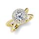 3 - Austyn Desire Round Forever One Moissanite and Round Diamond Twisted Rope Cross Split Shank Halo Engagement Ring 