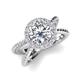 3 - Austyn Desire Round Forever One Moissanite and Round Diamond Twisted Rope Cross Split Shank Halo Engagement Ring 