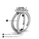 4 - Austyn Desire Round Forever One Moissanite and Round Diamond Twisted Rope Cross Split Shank Halo Engagement Ring 