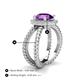 4 - Austyn Desire Round Amethyst and Round Diamond Twisted Rope Cross Split Shank Halo Engagement Ring 