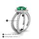 4 - Austyn Desire Round Lab Created Emerald and Round Diamond Twisted Rope Cross Split Shank Halo Engagement Ring 