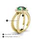 4 - Austyn Desire Round Lab Created Alexandrite and Round Diamond Twisted Rope Cross Split Shank Halo Engagement Ring 
