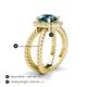 4 - Austyn Desire Round London Blue Topaz and Round Diamond Twisted Rope Cross Split Shank Halo Engagement Ring 