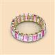 2 - Victoria 5x3 mm Emerald Cut Pink Sapphire and Lab Grown Diamond Eternity Band 