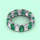 2 - Victoria 6x4 mm Emerald Cut Emerald and Lab Grown Diamond Eternity Band 
