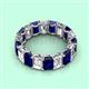 2 - Victoria 6x4 mm Emerald Cut Blue Sapphire and Lab Grown Diamond Eternity Band 