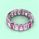 2 - Victoria 6x4 mm Emerald Cut Pink Sapphire and Lab Grown Diamond Eternity Band 