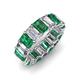 3 - Victoria 6x4 mm Emerald Cut Emerald and Lab Grown Diamond Eternity Band 