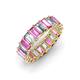 3 - Victoria 5x3 mm Emerald Cut Pink Sapphire and Lab Grown Diamond Eternity Band 