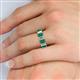 5 - Victoria 6x4 mm Emerald Cut Emerald and Lab Grown Diamond Eternity Band 