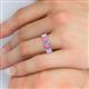 5 - Victoria 6x4 mm Emerald Cut Pink Sapphire and Lab Grown Diamond Eternity Band 