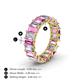 4 - Victoria 5x3 mm Emerald Cut Pink Sapphire and Lab Grown Diamond Eternity Band 