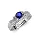 4 - Serene Blue Sapphire and Diamond Bridal Set Ring 