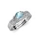4 - Serene Aquamarine and Diamond Bridal Set Ring 