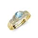 4 - Serene Aquamarine and Diamond Bridal Set Ring 
