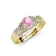 4 - Serene Pink Tourmaline and Diamond Bridal Set Ring 
