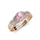 4 - Serene Pink Tourmaline and Diamond Bridal Set Ring 
