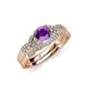 4 - Serene Amethyst and Diamond Bridal Set Ring 