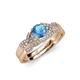 4 - Serene Blue Topaz and Diamond Bridal Set Ring 