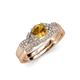 4 - Serene Citrine and Diamond Bridal Set Ring 