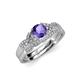 4 - Serene Iolite and Diamond Bridal Set Ring 