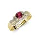 4 - Serene Rhodolite Garnet and Diamond Bridal Set Ring 