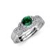 4 - Serene Emerald and Diamond Bridal Set Ring 
