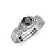 4 - Serene Black and White Diamond Bridal Set Ring 