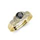4 - Serene Black and White Diamond Bridal Set Ring 