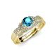 4 - Serene London Blue Topaz and Diamond Bridal Set Ring 