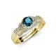 4 - Serene Blue and White Diamond Bridal Set Ring 