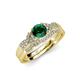 4 - Serene Emerald and Diamond Bridal Set Ring 