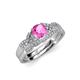 4 - Serene Pink Sapphire and Diamond Bridal Set Ring 