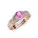 4 - Serene Pink Sapphire and Diamond Bridal Set Ring 
