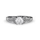 1 - Serene White Sapphire and Diamond Bridal Set Ring 