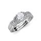 4 - Serene White Sapphire and Diamond Bridal Set Ring 