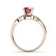 5 - Serene Rhodolite Garnet and Diamond Bridal Set Ring 