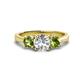 1 - Quyen GIA Certified 2.25 ctw (7.00 mm) Round Natural Diamond and Peridot Three Stone Engagement Ring 