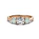 1 - Quyen GIA Certified 1.95 ctw (7.00 mm) Round Natural Diamond and Opal Three Stone Engagement Ring 