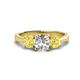 1 - Quyen IGI Certified 2.36 ctw (7.00 mm) Round Lab Grown Diamond and Yellow Sapphire Three Stone Engagement Ring 