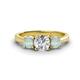 1 - Quyen GIA Certified 1.70 ctw (6.50 mm) Round Natural Diamond and Opal Three Stone Engagement Ring 