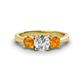 1 - Quyen IGI Certified 1.80 ctw (6.50 mm) Round Lab Grown Diamond and Citrine Three Stone Engagement Ring 