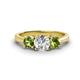 1 - Quyen IGI Certified 2.00 ctw (6.50 mm) Round Lab Grown Diamond and Peridot Three Stone Engagement Ring 