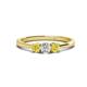 1 - Quyen 0.53 ctw (4.00 mm) Round Yellow Diamond and Lab Grown Diamond Three Stone Engagement Ring  
