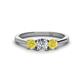 1 - Quyen 1.00 ctw (5.00 mm) Round Lab Grown Diamond and Yellow Diamond Three Stone Engagement Ring 