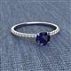 2 - Hannah 6.00 mm Classic Round Blue Sapphire and Diamond Engagement Ring 
