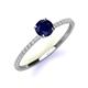 3 - Hannah 6.00 mm Classic Round Blue Sapphire and Diamond Engagement Ring 