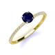 3 - Hannah 6.00 mm Classic Round Blue Sapphire and Diamond Engagement Ring 